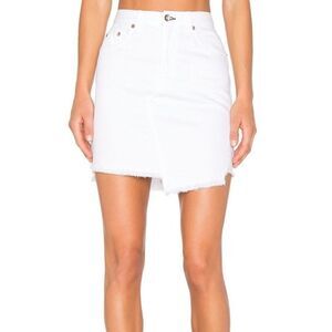 Rag and Bone Dive White Asymmetric Cut Denim Skirt